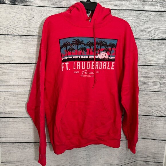 Ft. Lauderdale Graphic Red Hoodie Size L - Picture 1 of 2